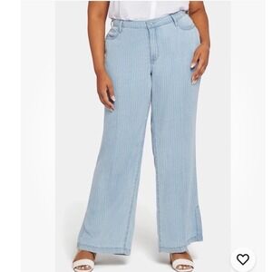 NYDJ Teresa Wide Leg Pants Sumstripes Water Conscious Denim 16W‎